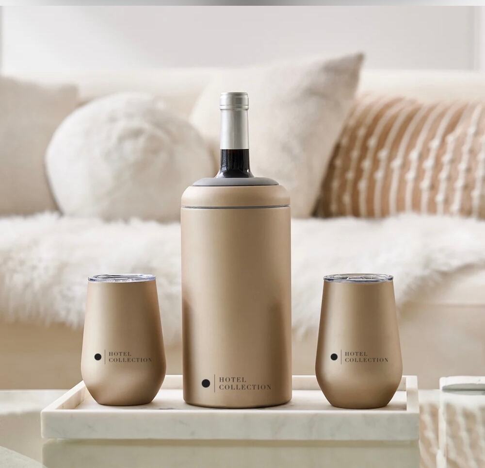 Hotel Collection Wine Chiller and Tumbler Set New in box MSRP $88